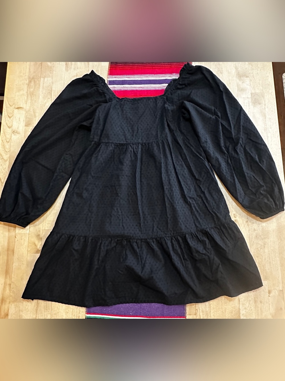 Universal Thread Black Puff-Sleeve Tiered Dress for Girls